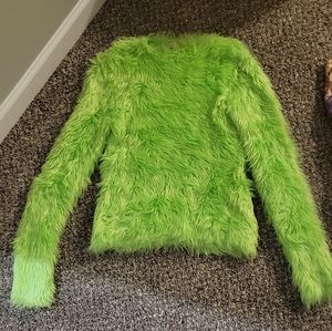 Womans Fuzzy Green Balenciaga Sweater